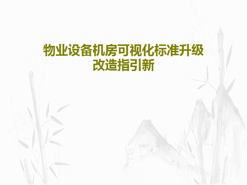 物业设备机房可视化标准升级改造指引新共39页文档