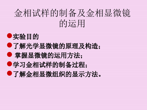 金相试样的制备及金相显微镜的使用ppt课件