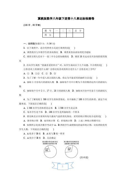 冀教版数学八年级下册单元达标检测试题及答案(全册)