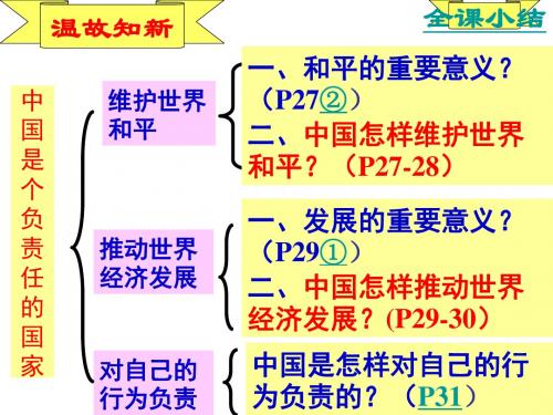 九年级政治中国是负责任的国家(教学课件2019)