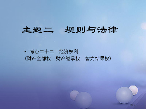 中考政治教材知识复习主题二规则与法律考点22经济权利省公开课一等奖百校联赛赛课微课获奖PPT课件