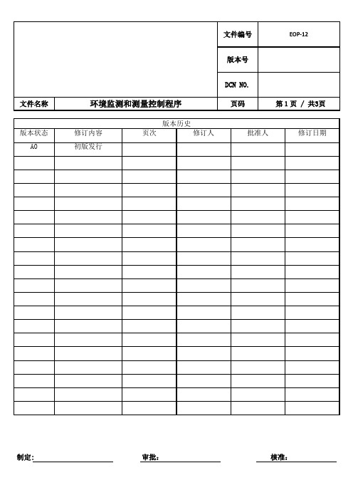 EOP-12环境监测和测量控制程序