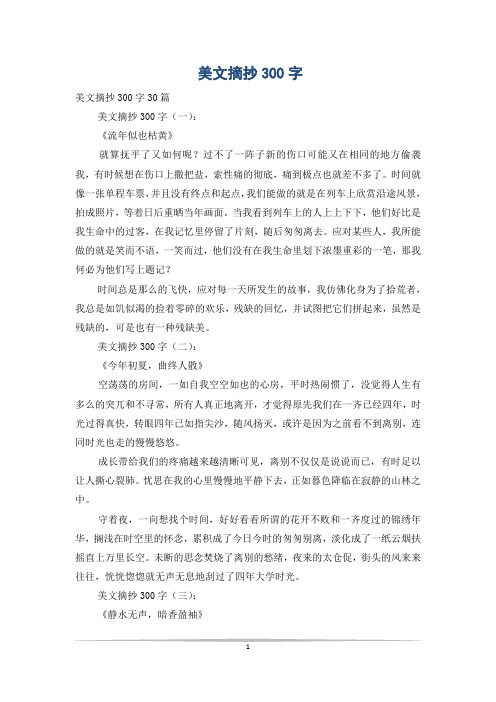 美文摘抄300字