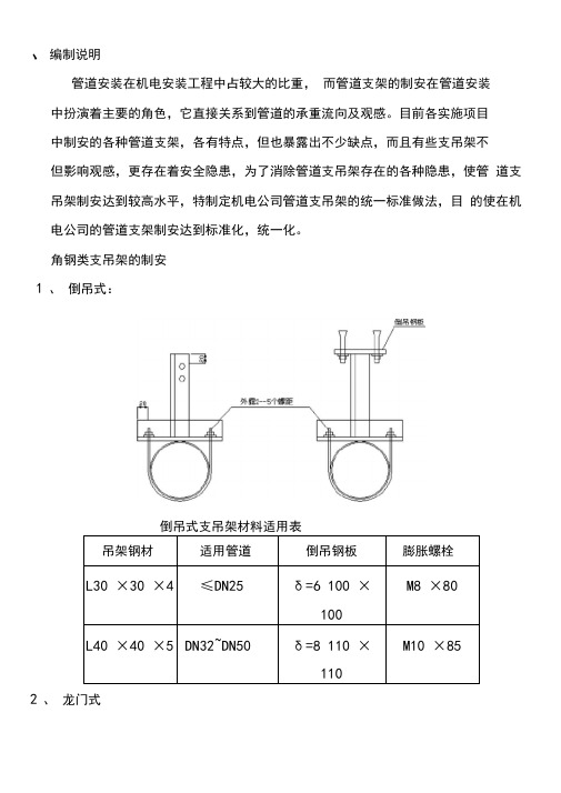 管道支架制作安装标准规范标准