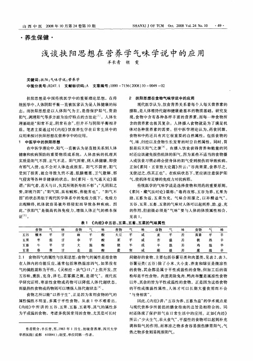 浅谈扶阳思想在营养学气味学说中的应用