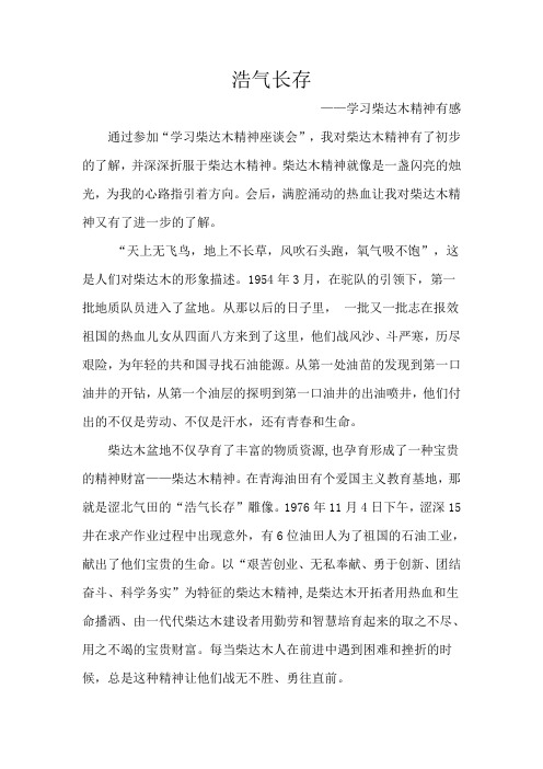 学习柴达木精神