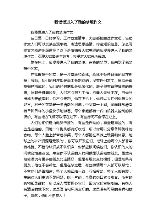 我慢慢进入了我的梦境作文