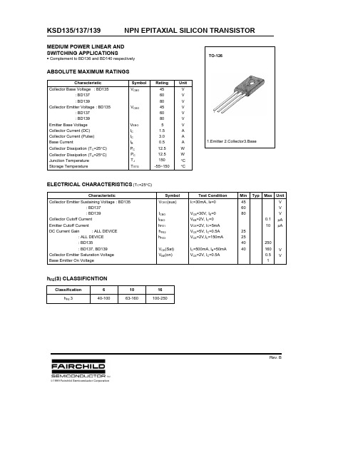 KSD135_137_139 NPN Epitaxial Silicon Transistor