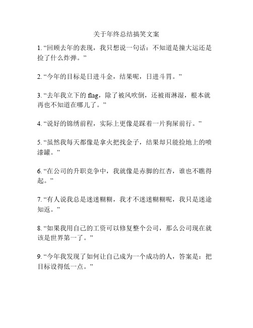 关于年终总结搞笑文案