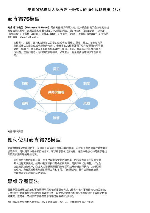 麦肯锡7S模型人类历史上最伟大的10个战略思维（八）