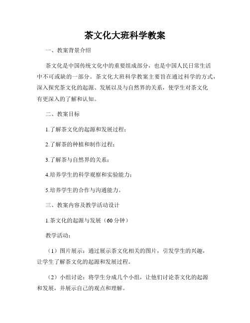 茶文化大班科学教案