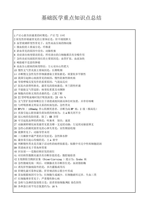 基础医学重点知识点总结