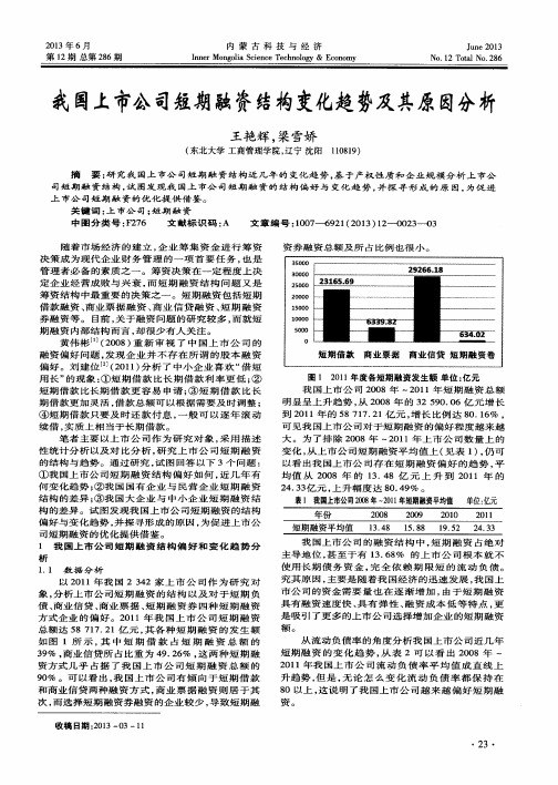 我国上市公司短期融资结构变化趋势及其原因分析