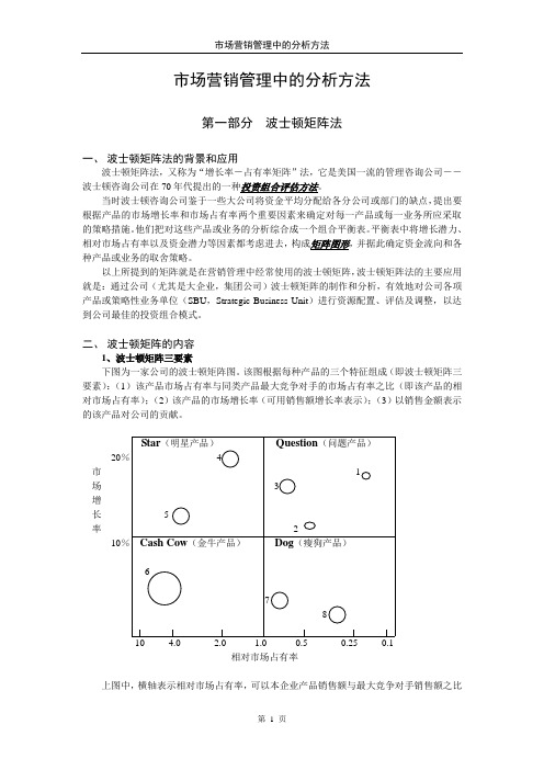 市场营销管理中的分析方法(讲义)