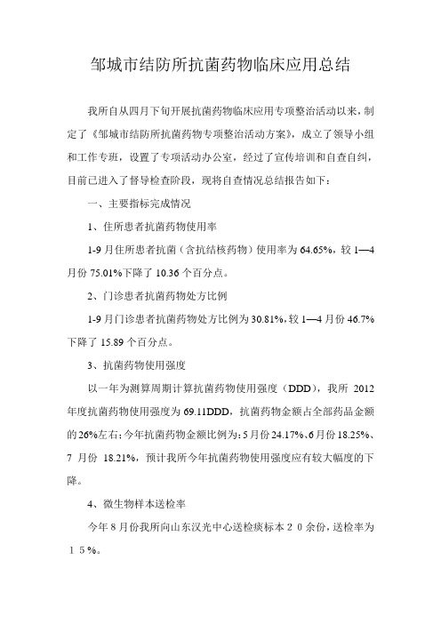 2012.10.08抗菌药物临床应用总结