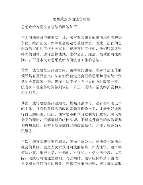 思想政治方面法官总结