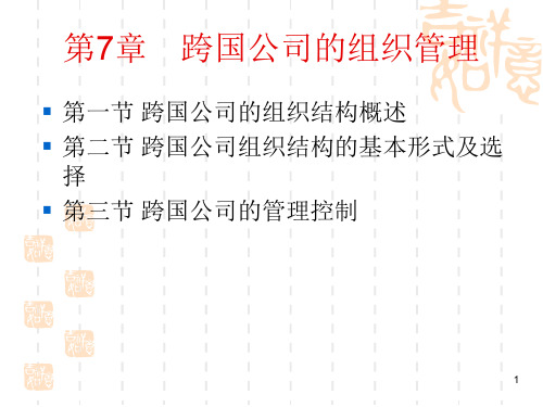 跨国公司的组织结构PPT幻灯片课件