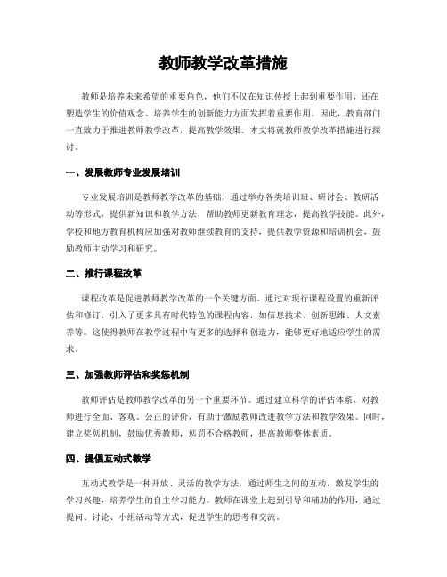 教师教学改革措施