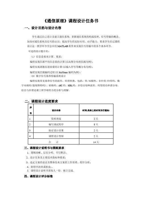 MATLAB通信原理课程设计报告