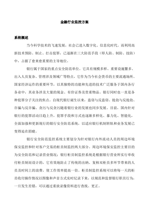 金融行业监控方案