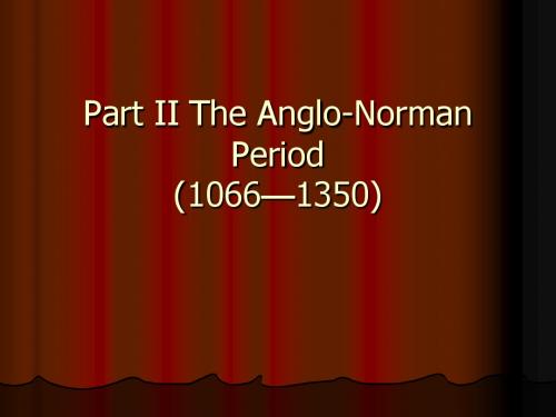 2 part II the Anglo-Norman period