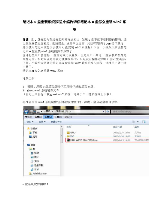 笔记本u盘重装系统教程,小编告诉你笔记本u盘怎么重装win7系统