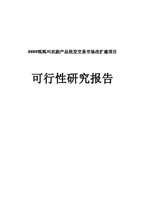 农副产品批发交易市场改建扩建建设项目可行性研究报告