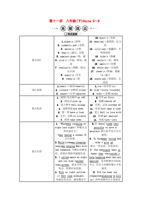 (中考全景透视)2020中考英语一轮复习 第十一讲 八下 Units 5-6 人教新目标版