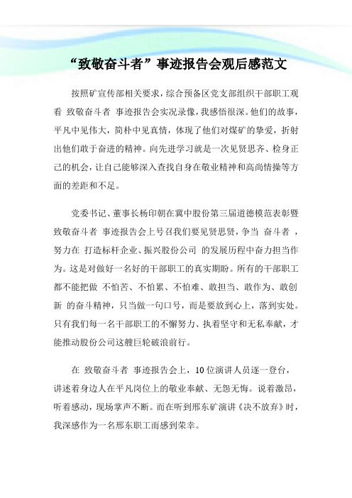 “致敬奋斗者”事迹报告会观后感例文.doc