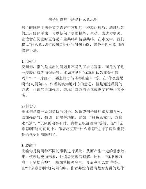 句子的修辞手法是什么意思啊