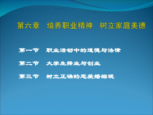 大学生择业与创业第三节 树立正确的恋爱婚姻观