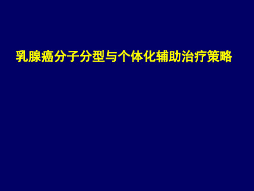 乳腺癌分子分型与个体化辅助治疗策略