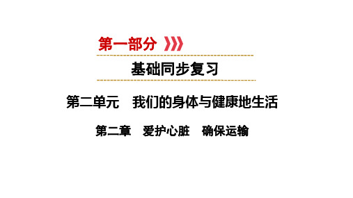 2021年中考广西专用生物基础复习冀少版第二单元第二章 爱护心脏 确保运输