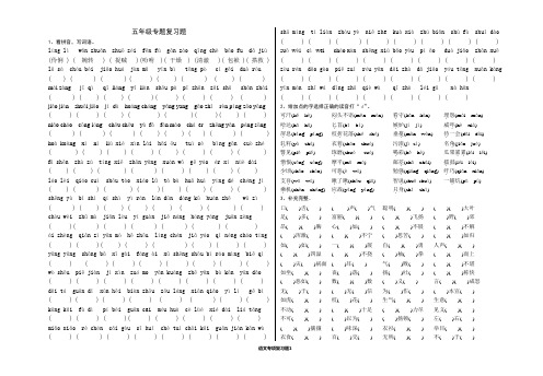 S版五年级下册语文专项复习题(非常全面)