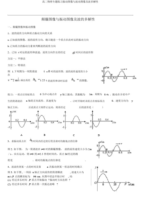 高二物理专题练习振动图像与波动图像及波多解性