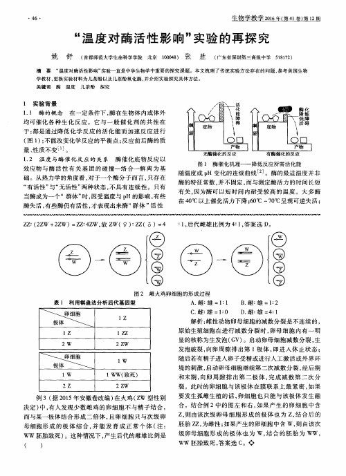 ＂温度对酶活性影响＂实验的再探究