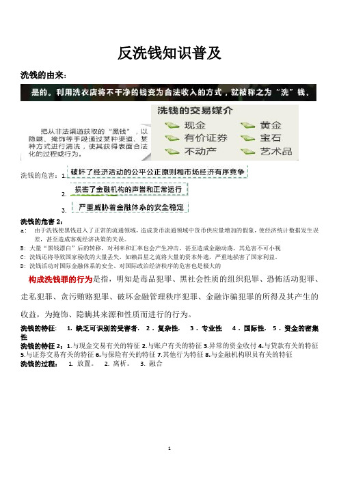 反洗钱的资料(网上资料整理排版后的可打印版)