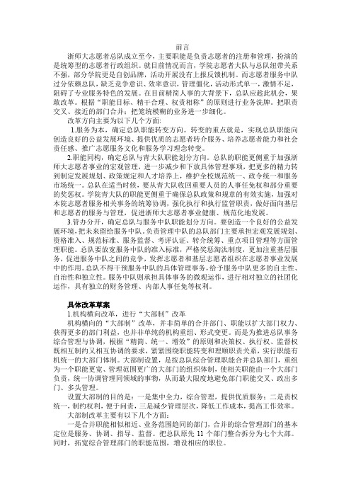 志愿者总队改革草案