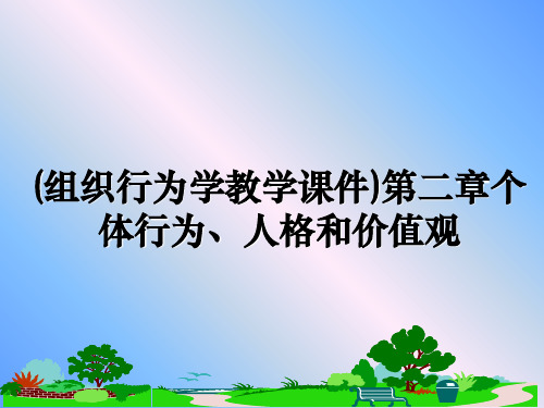 最新(组织行为学教学课件)第二章个体行为、人格和价值观教学讲义PPT