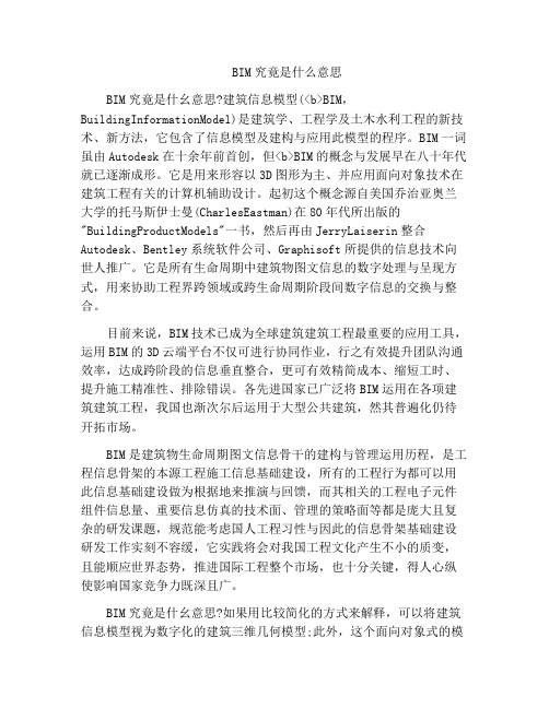 BIM究竟是什么意思