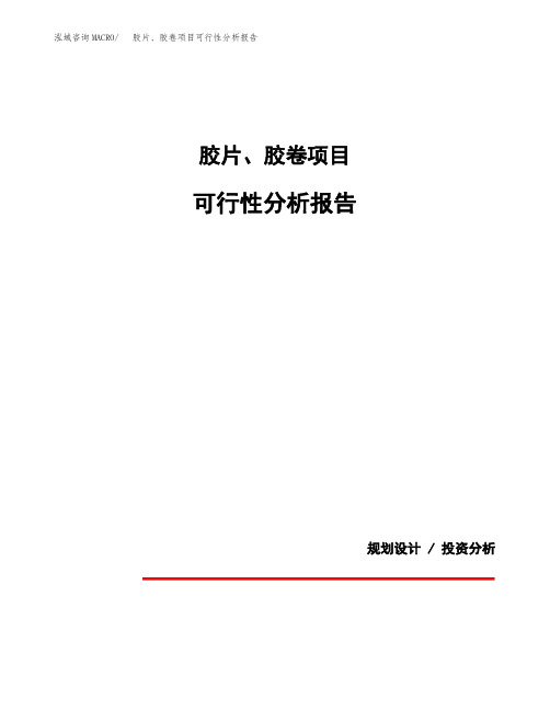 胶片、胶卷项目可行性分析报告(模板参考范文)