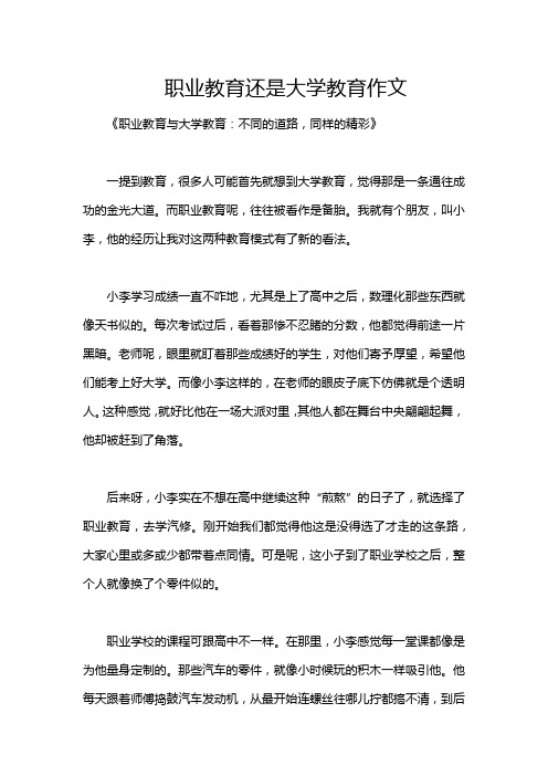 职业教育还是大学教育作文