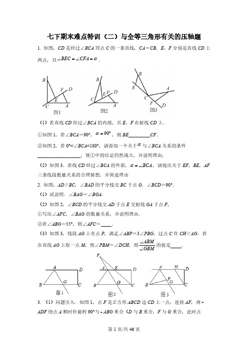 期末难点特训 与全等三角形有关的压轴题-【微专题】