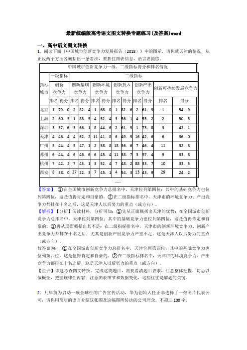 最新统编版高考语文图文转换专题练习(及答案)word