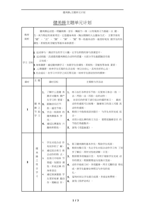 健美操主题单元计划