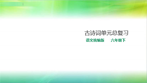 统编人教部编版小学语文六年级下册语文古诗词单元复习资料