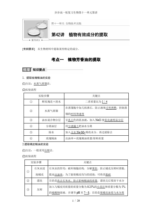 步步高一轮复习生物第十一单元第讲