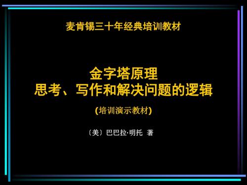 iShare金字塔原理培训演示教材ppt课件