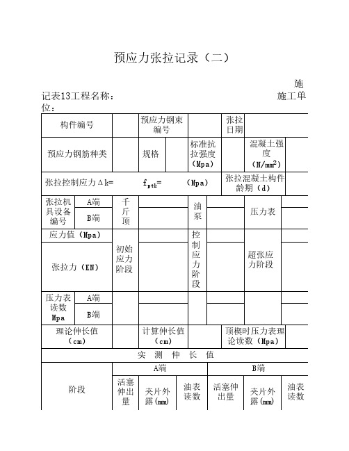 预应力张拉记录(二)