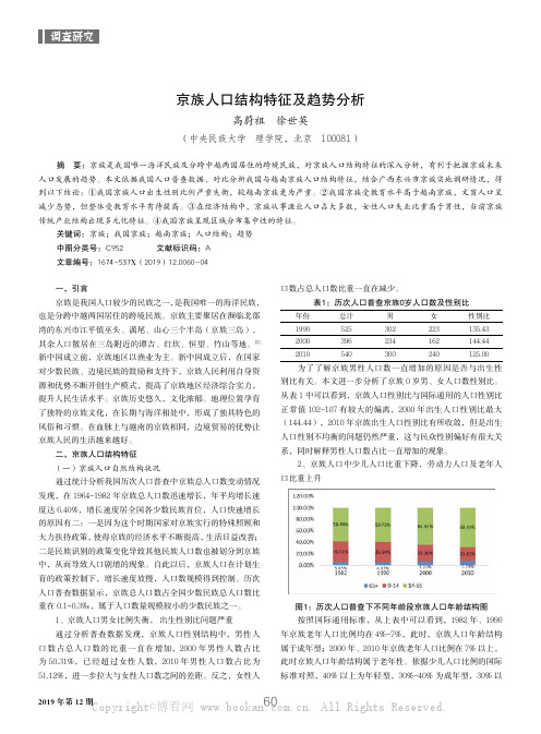 京族人口结构特征及趋势分析